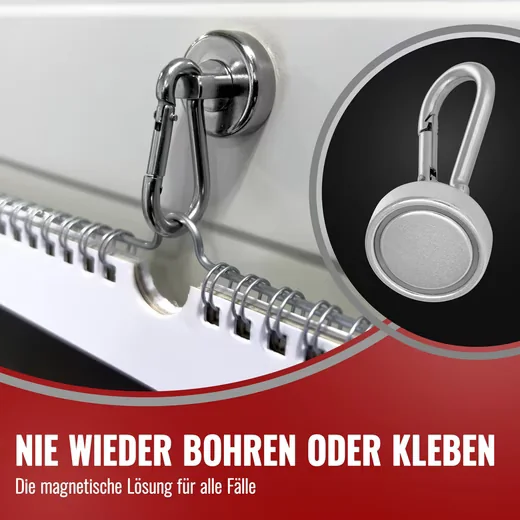 POPPSTAR Magnet-Karabiner Wandhaken stark, magnetisch