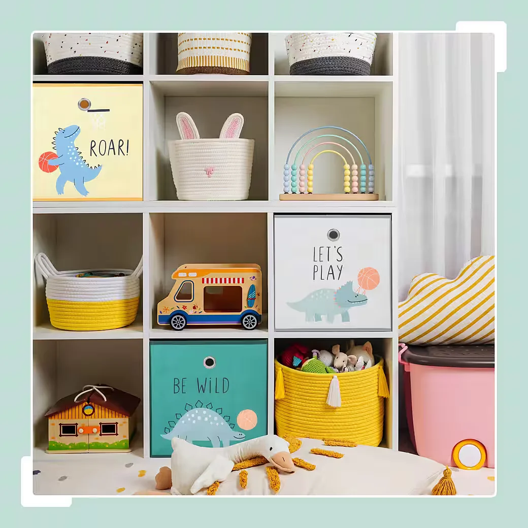 Relaxdays Faltboxen Aufbewahrungsboxen Kinderzimmer 3er Set