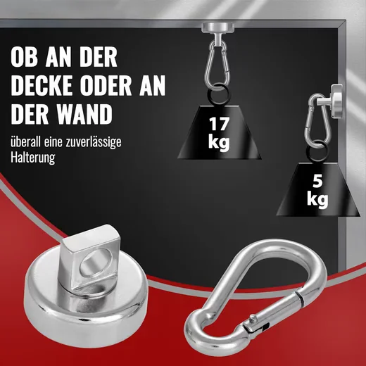 POPPSTAR Magnet-Karabiner Wandhaken stark, magnetisch