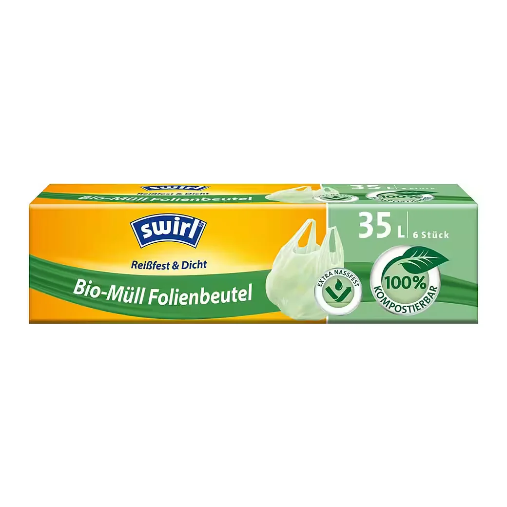SWIRL Bio-Müllbeutel 35 l mit Tragegriff, 6 Stück je Rolle