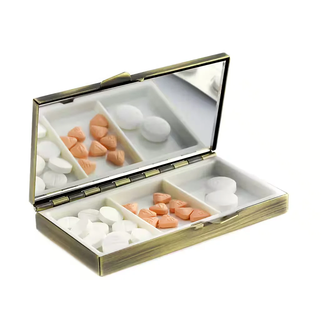 Lantelme Pillendose 2er Set, Pillenbox mit Deckel, 3 Fächer, Reise