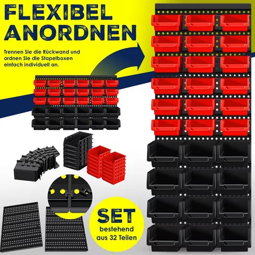 MASKO Stapelbox Aufbewahrungsbox Kunststoff stapelbar Sortierbox