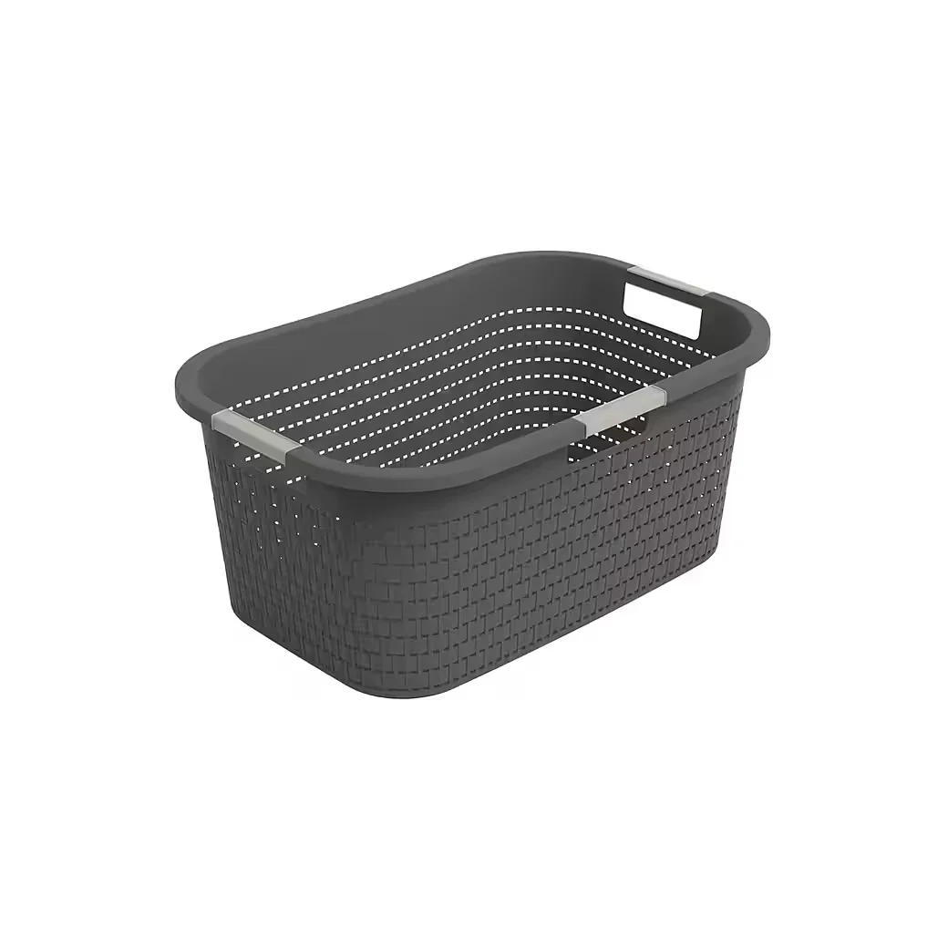 ROTHO Wäschekorb COUNTRY 40 L ergonomische Wäschebox mit Griffen