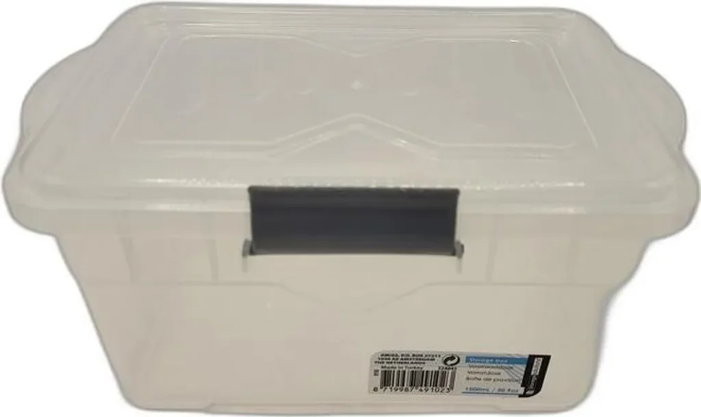 Excellent Houseware Aufbewahrungsbox PP 1,5 l 21x13x10 cm transparent