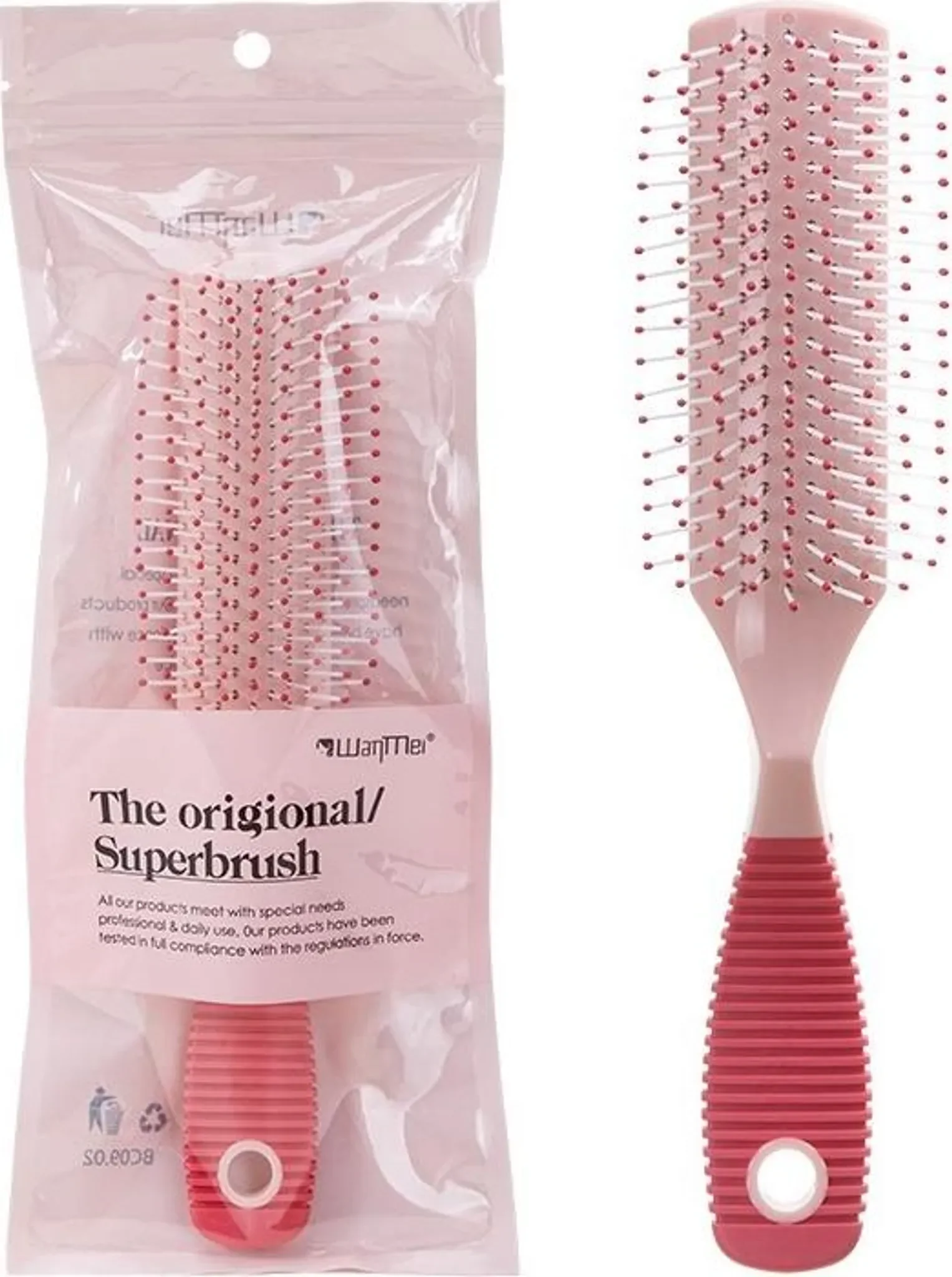 Massage-Styling-Rippenkamm – Kopfhautmassage & Entwirrbürste, Rosa