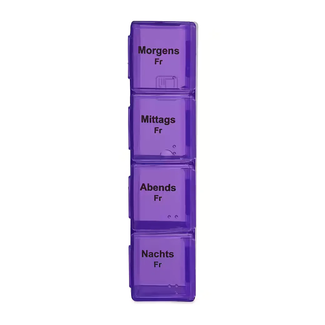 Relaxdays Pillendose Tablettenbox 7 Tage mit Etui Wochendosierer