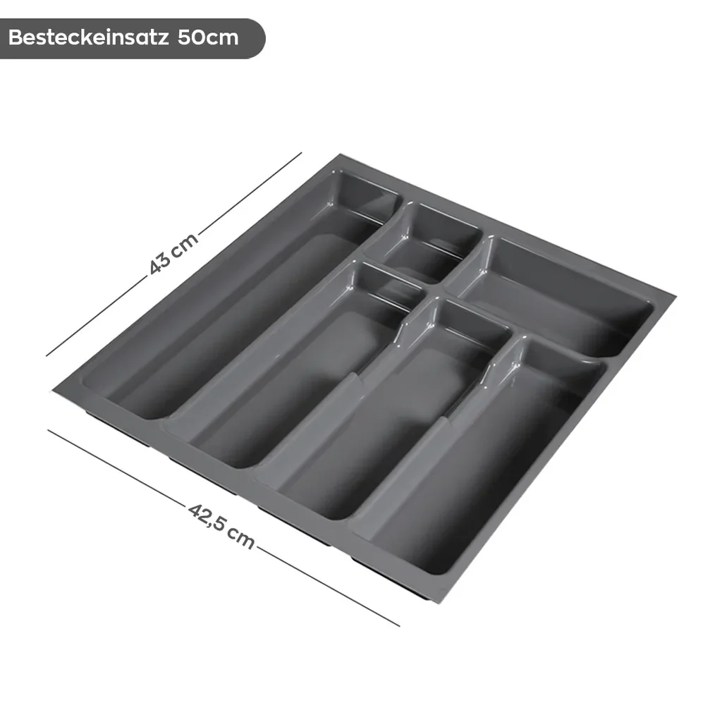 FURNIFY Besteckeinsatz 50 cm für Küchenschrank Schublade