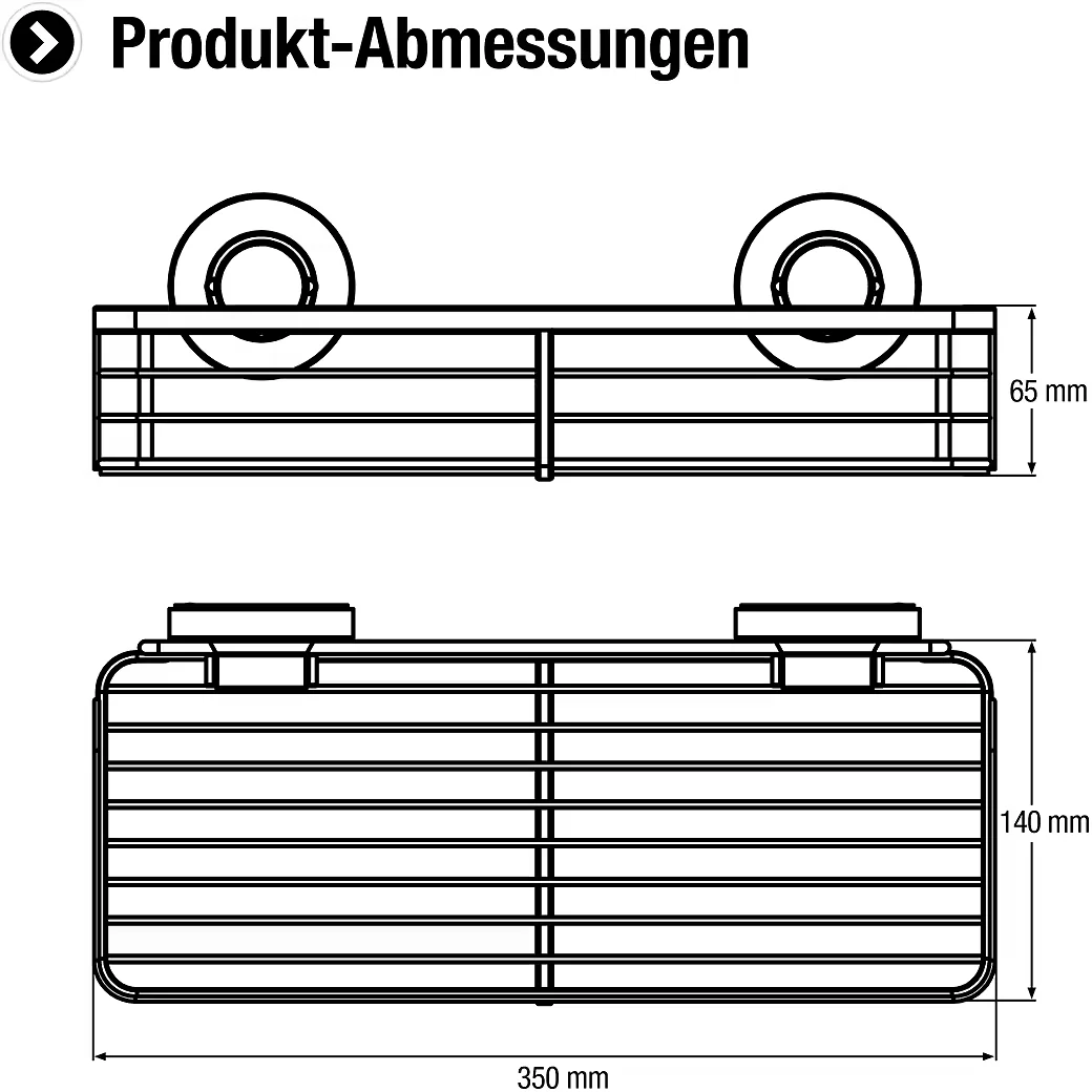 CORNAT Duschregal 3-in-1 mit extra langem flachem Korb Wandmontage