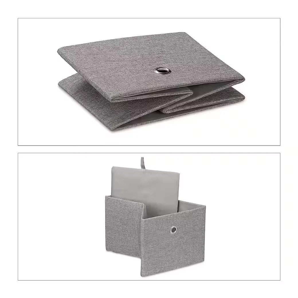 Relaxdays Aufbewahrungsboxen 2er Set faltbar Stoffbox für Regal