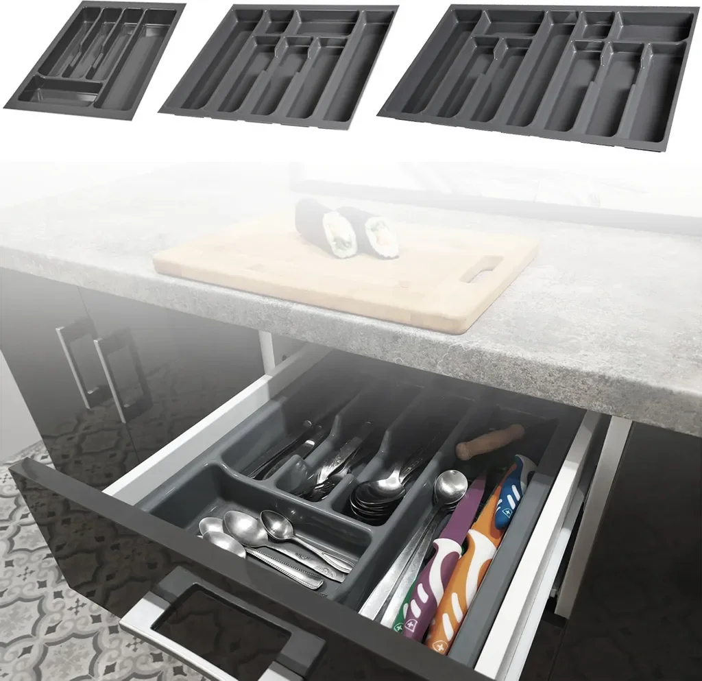 FURNIFY Besteckeinsatz 50 cm für Küchenschrank Schublade