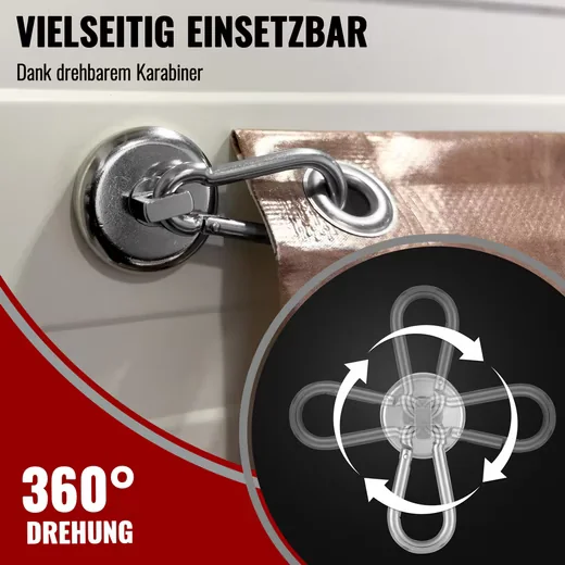 POPPSTAR Magnet-Karabiner Wandhaken stark, magnetisch