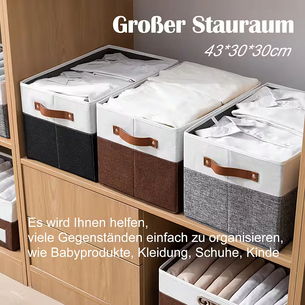 IBETTERTEC Aufbewahrungsbox 40L mit Deckel, faltbar, 43x30x30 cm