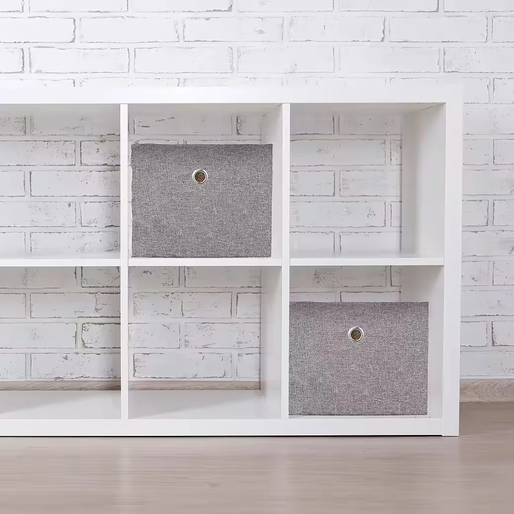 Relaxdays Aufbewahrungsboxen 2er Set faltbar Stoffbox für Regal