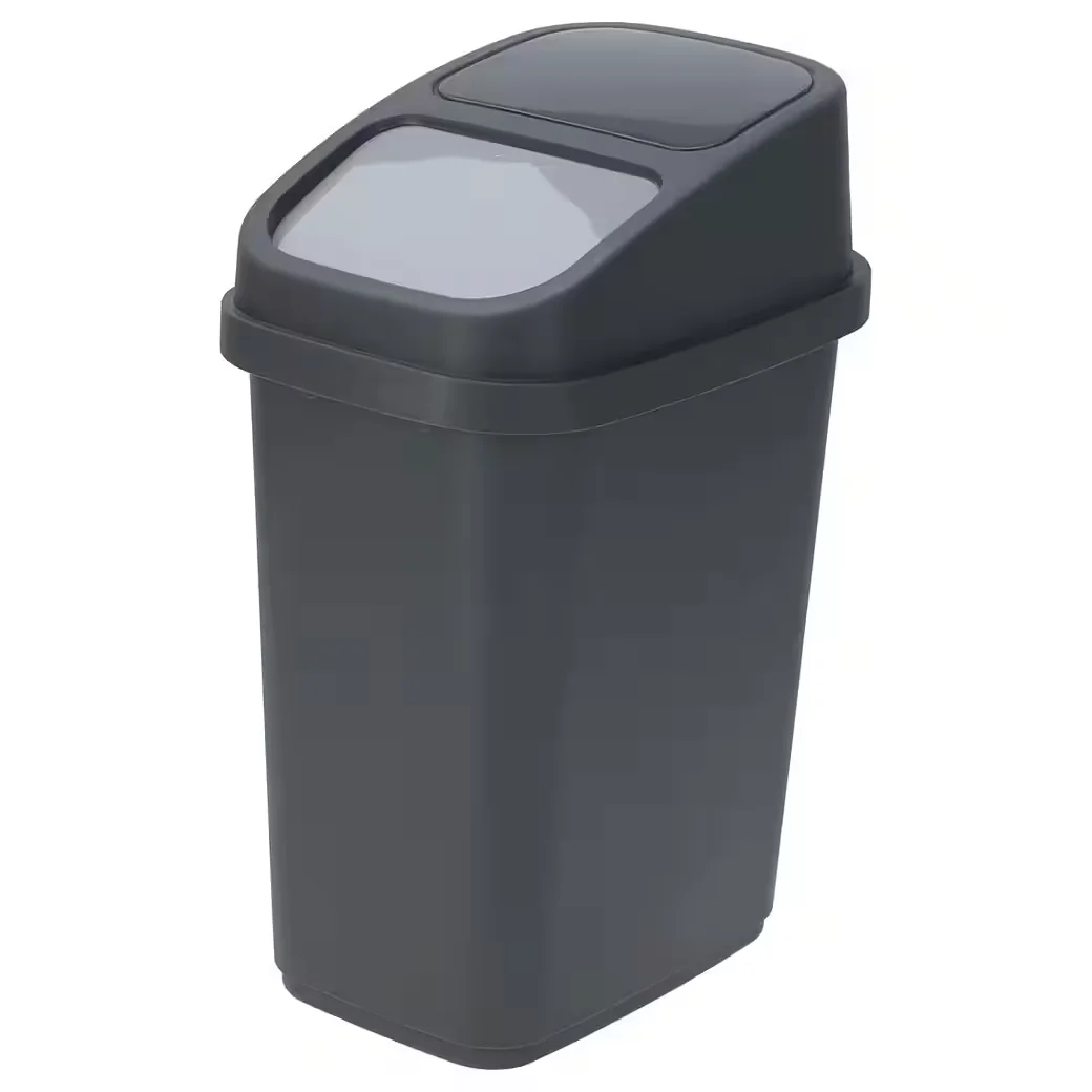 MOJAWO Schwingdeckeleimer 17L Kunststoff mit Aschenbecher