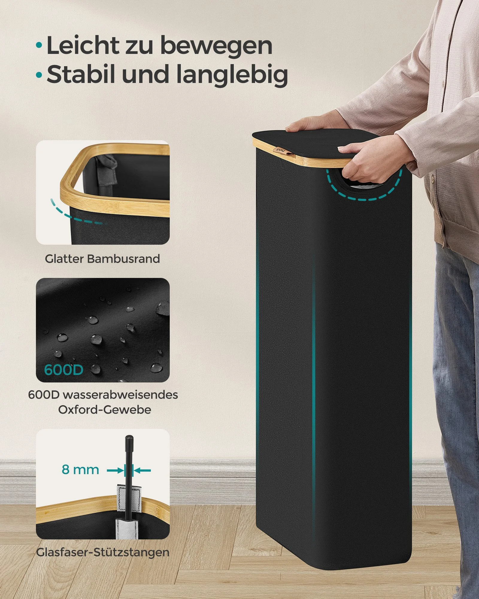 SONGMICS Wäschekorb Wäschesammler