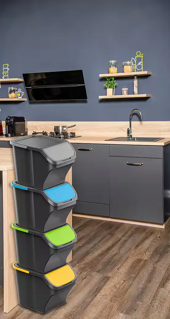 GARDISSIMO Stack Mülltrennsystem 25 L gelb stapelbar Mülleimer