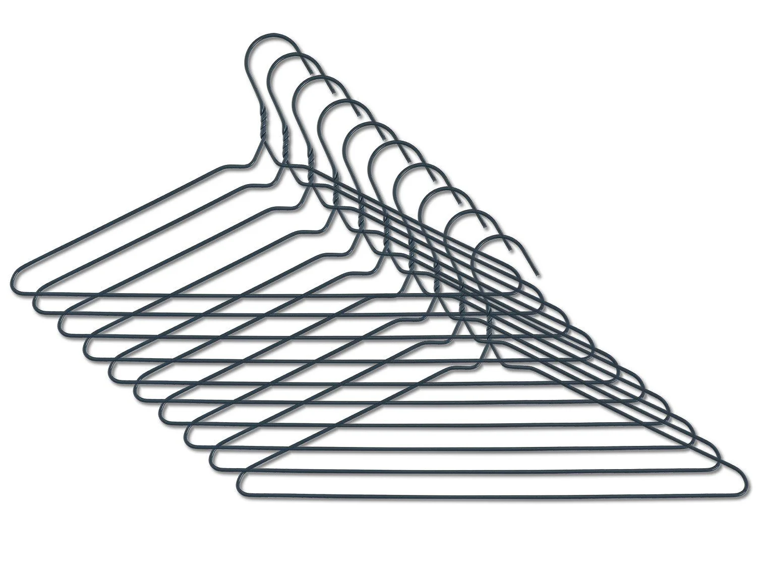ZELLER PRESENT Kleiderbügel 10 teilig grau 40x21,3cm Metall Kunststoff