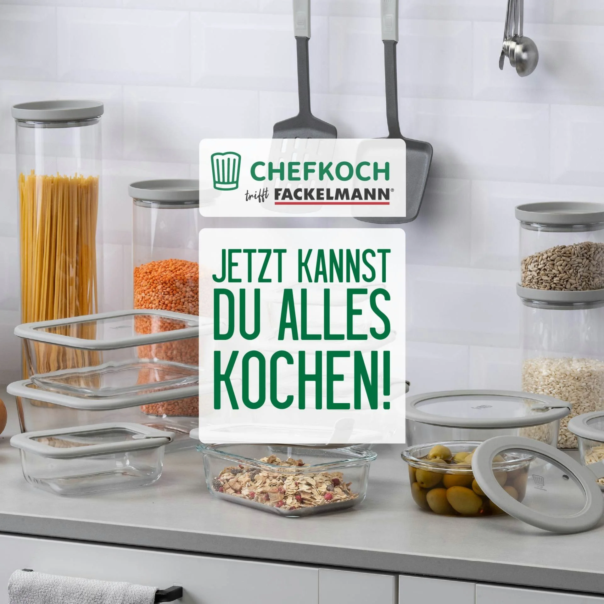 CHEFKOCH TRIFFT FACKELMANN Vorratsdose aus Glas Frischhaltedose