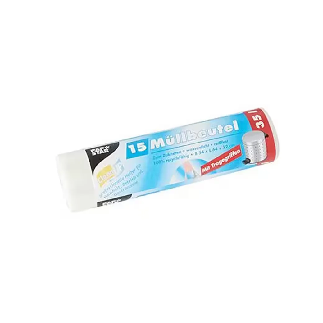 PAPSTAR Mülltrennsystem Müllbeutel 35L transparent 64x54 12 my 15 Stk