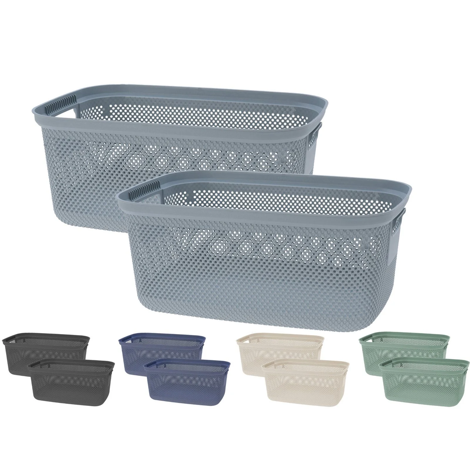 KOOPMAN Wäschekorb Wäschewanne 30 L Kunststoff 2er Set