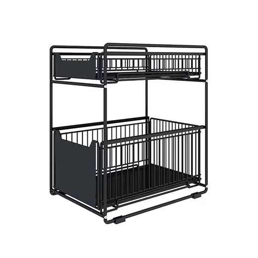 JEOBEST Unterschrank Organizer Küchenregal mit 2 Körben Waschbecken