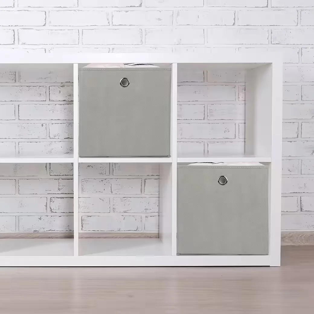 Relaxdays Aufbewahrungsboxen Stoff 2er Set Faltboxen für Regal