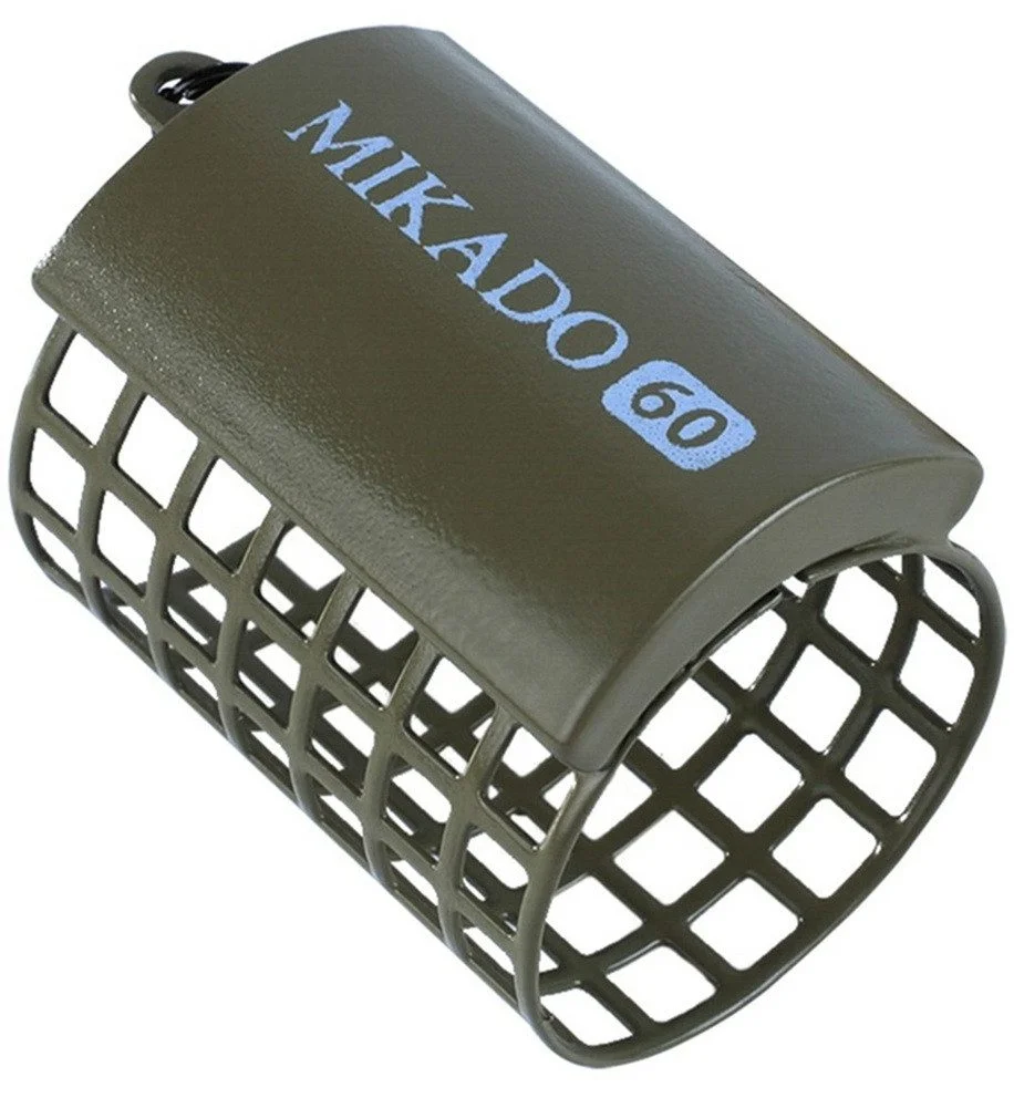 MIKADO Total Fishing Feederkorb – Rund, Dunkle Olive (32 × 37 mm)