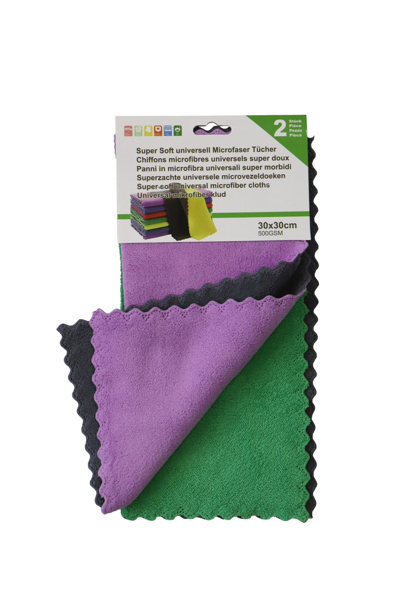 Microfaser-Tücher mit weicher Struktur – 30 × 30 cm, 2er-Set