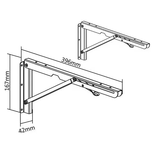 MACLEAN MC-876 klappbare Wandhalterung Regalträger 2er Set bis 50 kg