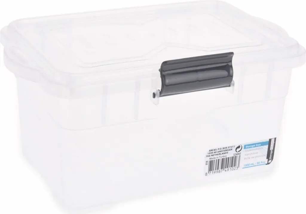 Excellent Houseware Aufbewahrungsbox PP 1,5 l 21x13x10 cm transparent
